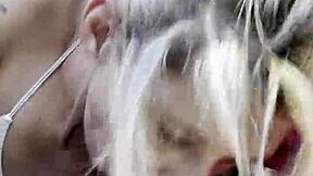 White girl gives blowjob