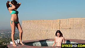 Young lesbian couple explores their desires in a sensual video