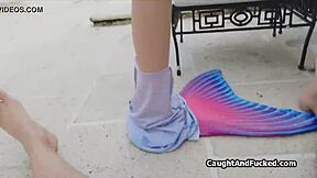 Big-boobed amateur mermaid gets pounded by a monster cock