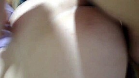 Stepbrother's passionate doggy-style penetration of my petite rear end