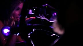 Samantha Saint's seductive solo performance under black light