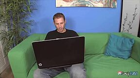 A stunning blonde gets penetrated by a huge dick in this XXX video