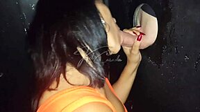 Amateur couple enjoys swingers house gloryhole
