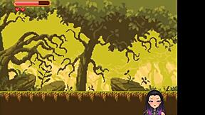 Cartoonish hentai game featuring a sexy succubus and her alien lover