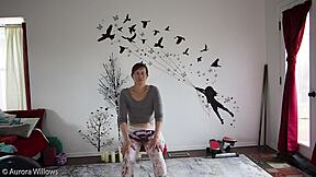 Seductive yoga instructor with big ass charms her husband