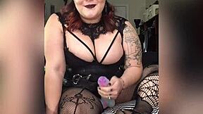 Gothic fairy dominates in fetish play and masturbation instruction