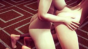 Yumiko's wild ride: 3D hentai with sex machine and threesome
