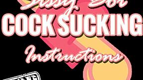 Instructions for a sissy boy to perform a blowjob