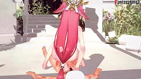 Yae Miko's sensual ahegao face in Genshin Impact fantasy