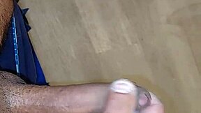 Gay man masturbates to climax on hotel mattress
