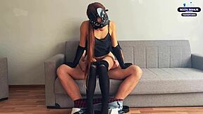 Bored teen in leather dress seeks out anonymous encounter
