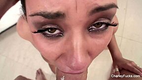 Beautiful tits bouncing during a hardcore POV sex scene with Charley Chase