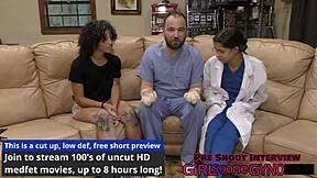 Nicole Luva stunned as Dr. Aria Nicole enters naked for kinky gyno exam