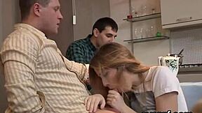 Teen skinny blonde gets money from riding her ex’s dick