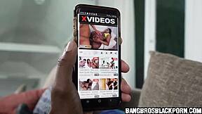 Black beauty finds her friend’s boyfriend masturbating