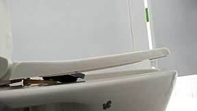 Public toilet scene with an MILF and her stepson