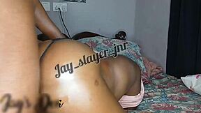 Amateur black beauty with big ass and tits gets fucked hard