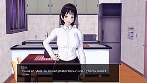 3D animated cartoon with Asian tutor and his big cock in anal scene