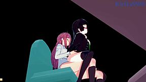 Intense lesbian action and futanari sex in space hentai
