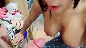 Sheila Ortega and her partner having sex on the bed