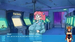 Japanese video game-themed anime with nudity and groping scenes
