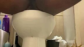 Gay solo scene with a big black cock
