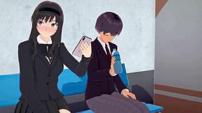 3D hentai femdom: Old man humiliated and used as a toilet