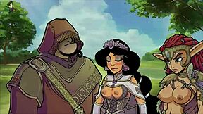 Animated porn with small boobed women and aliens