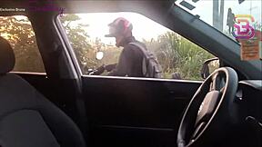 Public humiliation while giving a huge cock a blow job
