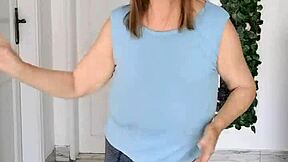 Mariaolds, busty granny strips with style and grace