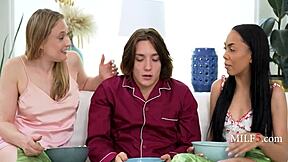 Ophelia Kaan and Bianca Bangs in a hot threesome scene