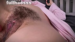 Stepfather's surprise visit to the young girl's hairy beaver