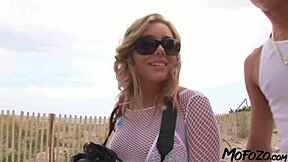 Amateur blonde gets big cock cum on her ass