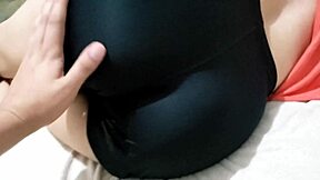 Training with new girl from the gym in expensive short pants