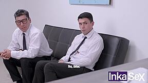 maestra angela ebony with huge tits gets intimate with her student and stepfather in a wild session
