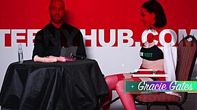 Gracie gates gets a hardcore interview with a big butt and curves