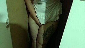 Stepsiater's horny stepsister gets caught masturbating at party