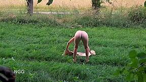 Outdoor displayionism: caught tanned in public