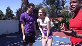 Teen stepdaughter indulges in taboo foursome with two guys