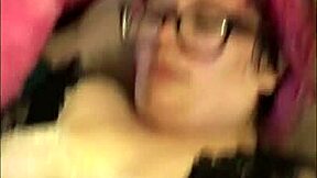Hannah's hairless pussy gets stretched to the limit