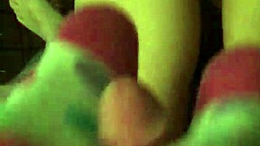 Husband hires mistress for a sockjob with his Asian wife