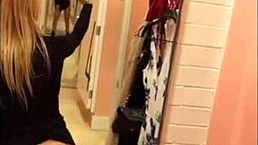 Amateur couple flashes in public