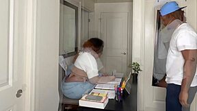 The boss takes advantage of his employee's money to have sex with him