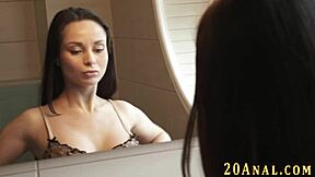 Butt plowed babe gets a facial