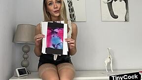 Leather skirt babe humiliates small cock with dirty talk in amateur video