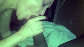 Mature woman gives a blowjob and licks cock