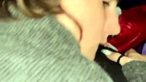 Cumming in the car: Public sex with a hot babe