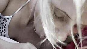 White girl gives blowjob