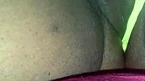 Shaved wife's wet pussy fingered by her husband