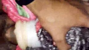 A crossdresser's masturbation and masturbator eating